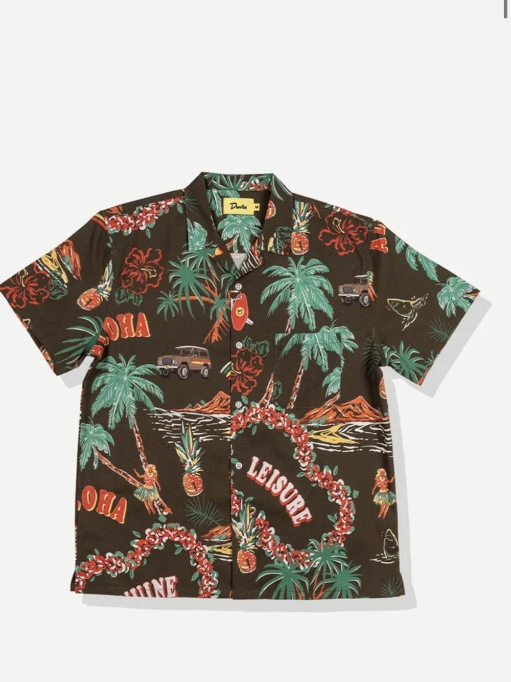 PALM STRETCH CABANA SHIRT-Duvin Design